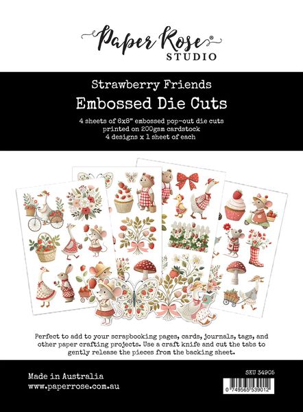 Paper Rose Strawberry Friends Embossed Die Cuts 34905