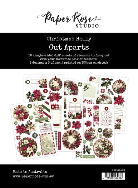 Paper Rose Studio Christmas Holly Cut Aparts
