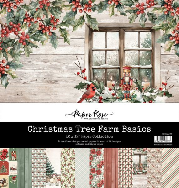 Paper Rose Christmas Tree Farm Basics 12x12 Paper Collection 35277