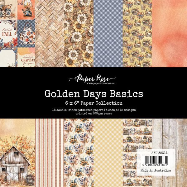 Paper Rose Golden Days Basics 6x6 Paper Collection 35311