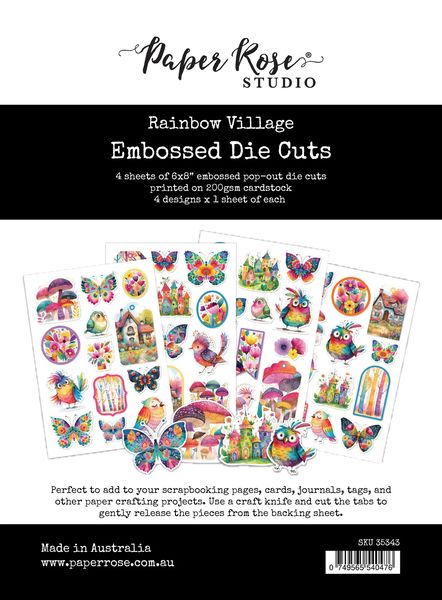 Paper Rose Rainbow Village 6x8" Embossed Die Cuts 35343