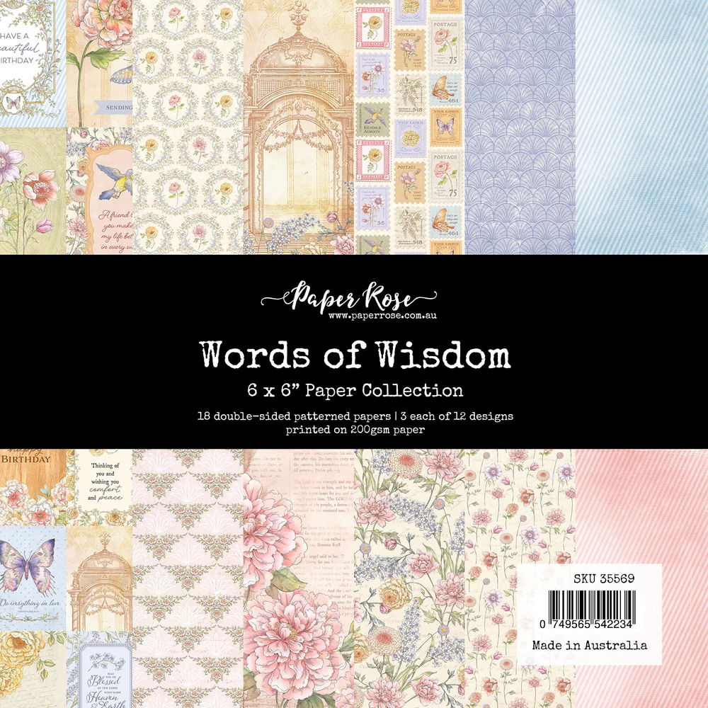 Paper Rose Words of Wisdom 6x6 Paper Collection