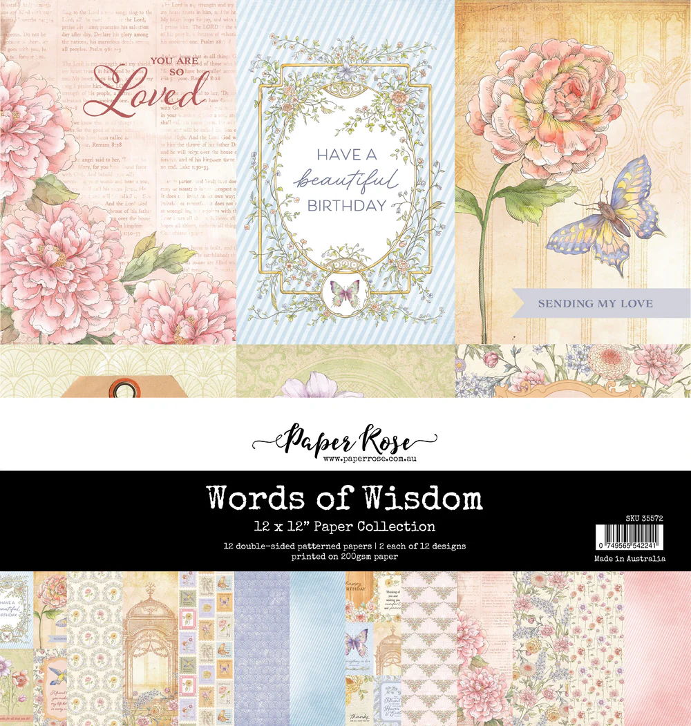 Paper Rose Words of Wisdom 12x12 Paper Collection