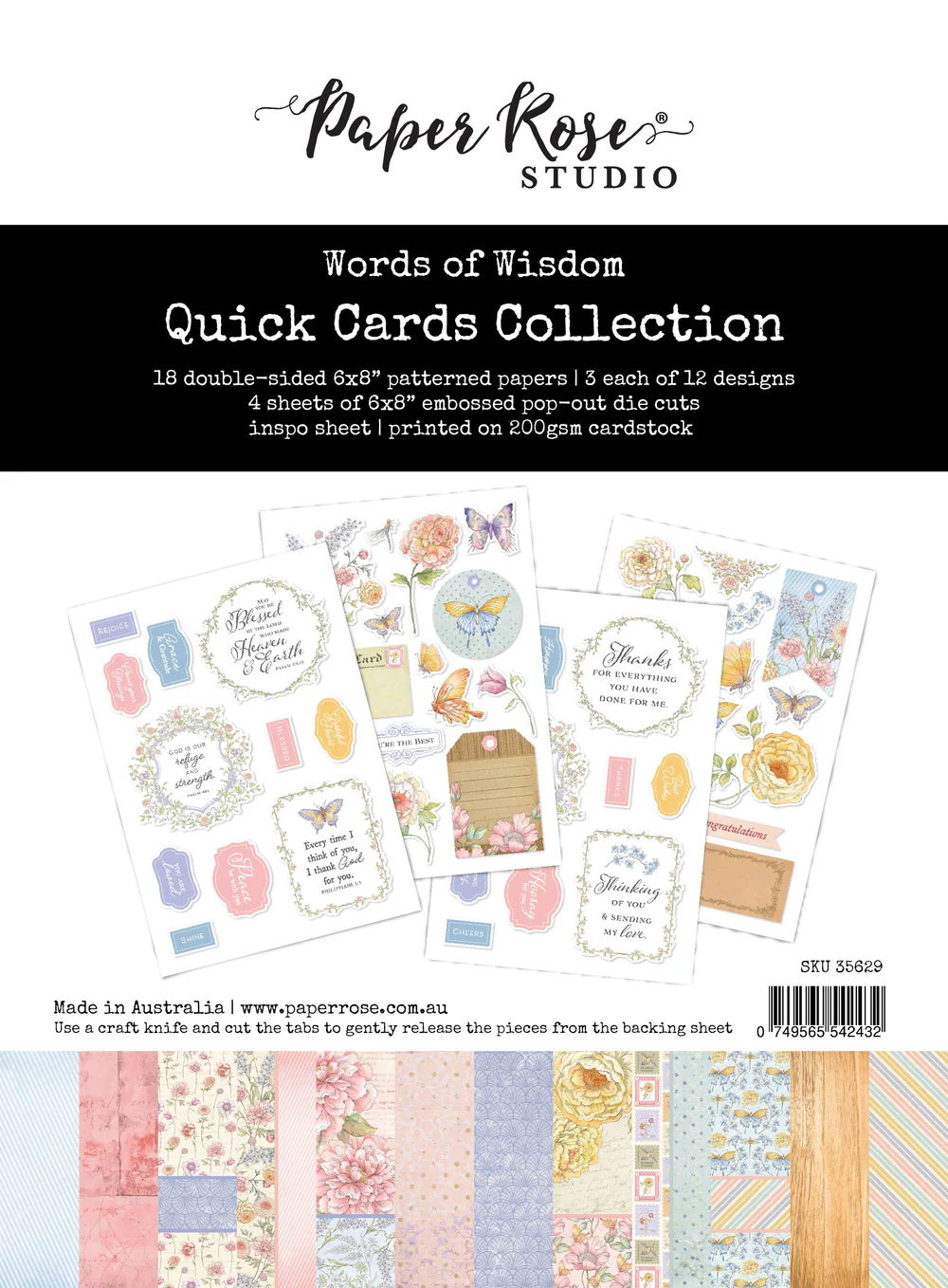Paper Rose Words of Wisdom 6x8" Quick Cards Kit