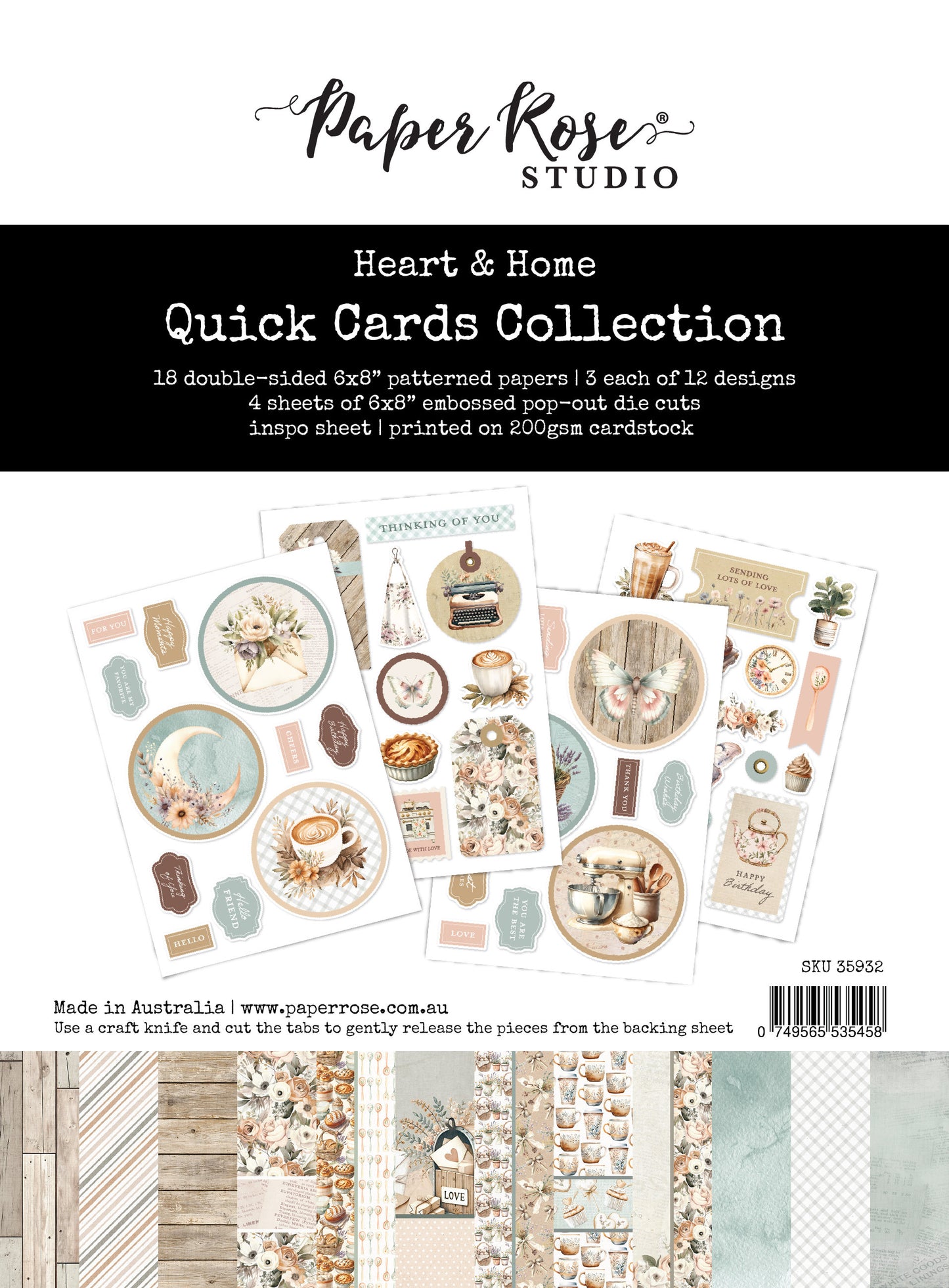 Paper Rose Heart & Home 6x8 Quick Cards Kit