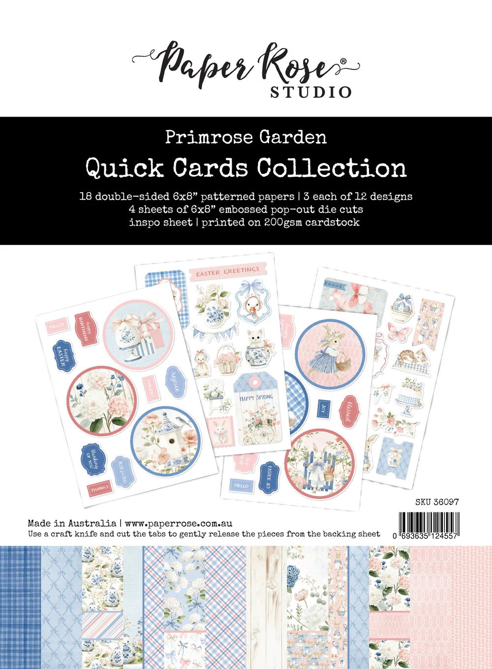 Paper Rose Primrose Garden 6x8" Quick Cards Kit