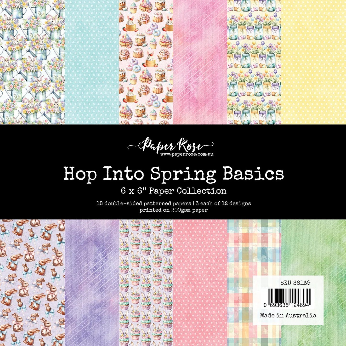Paper Rose Hop Into Spring Basics 6x6 Paper Collection