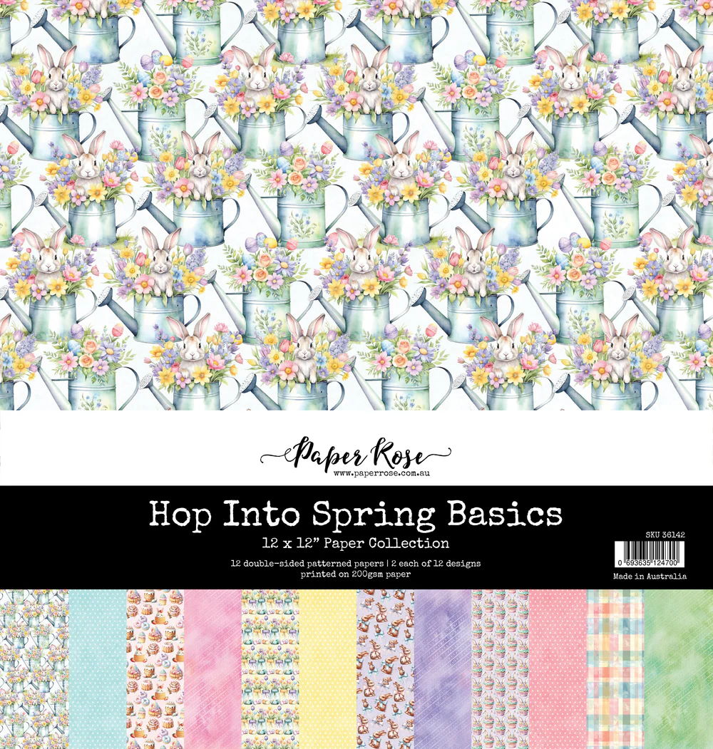 Paper Rose Hop Into Spring Basics 12x12 Paper Collection