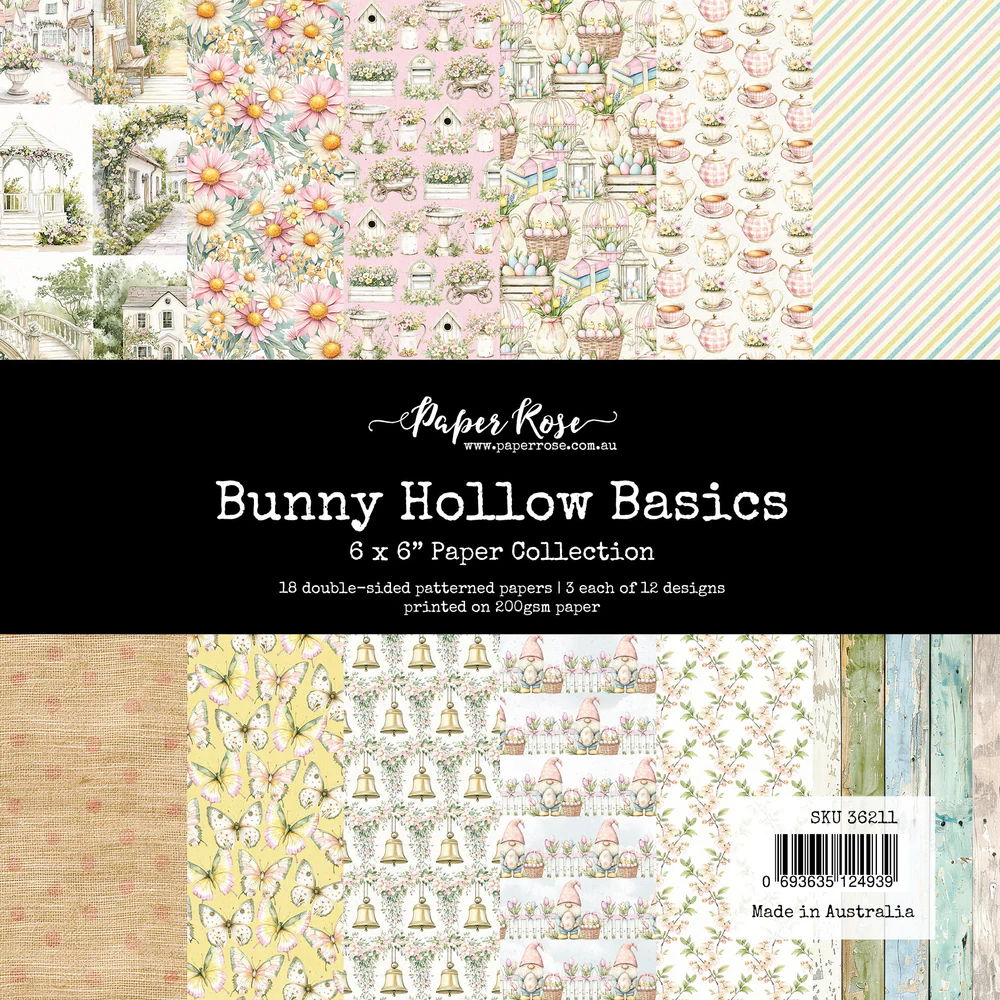 Paper Rose Bunny Hollow Basics 6x6 Paper Collection