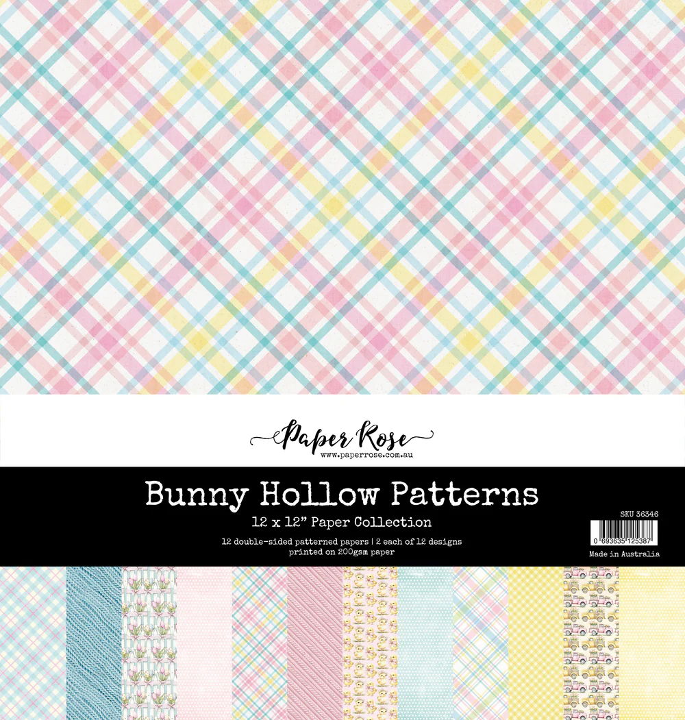 Paper Rose Bunny Hollow Patterns 12x12 Paper Collection