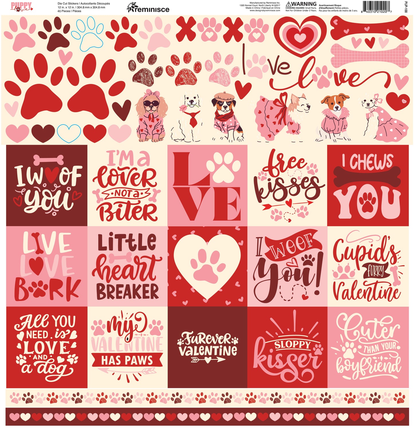 Reminisce Puppy Love 12x12 Custom Sticker