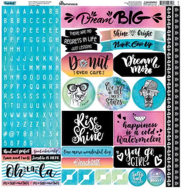 Reminisce Quote Book 12x12 Alpha Sticker