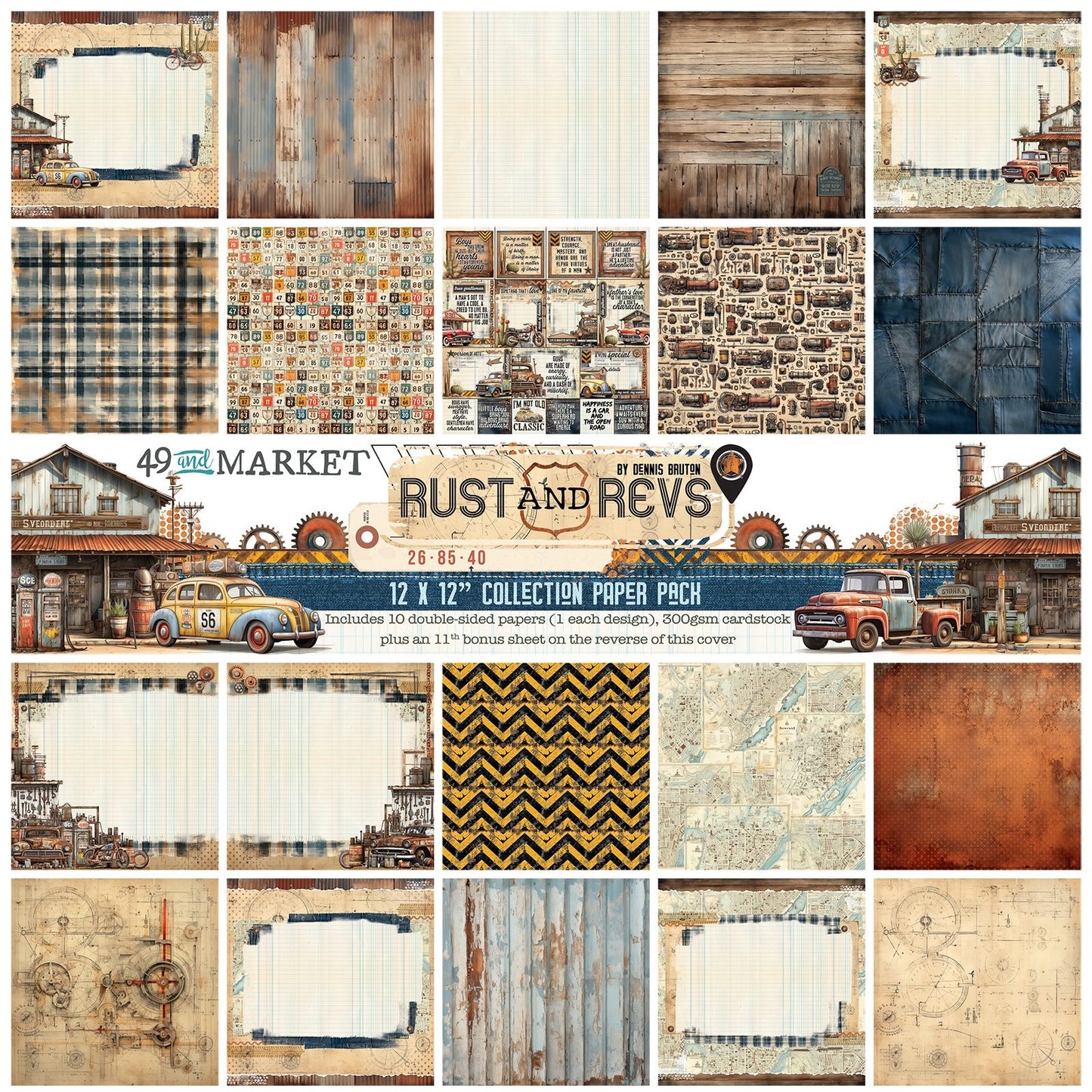 49 & Market Rust And Revs 12"X12" Collection Pack