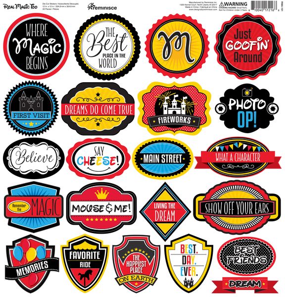 Reminisce Real Magic Too 12x12 Label Stickers
