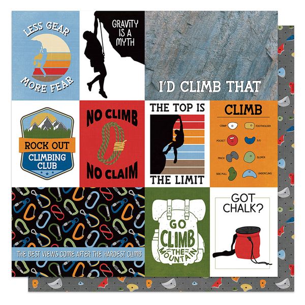 Rock Climbing Double-Sided Cardstock 12"X12"-Gravity