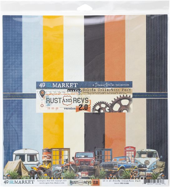 49 And Market Rust & Revs 2.0 Solids 12"X12" Collection Pack