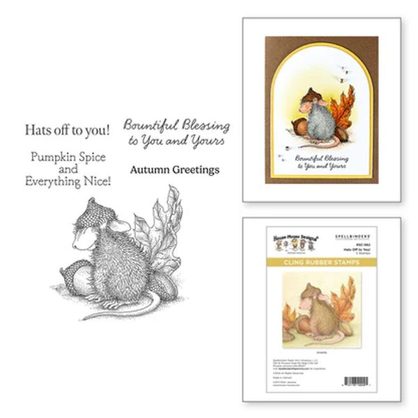 SpellbindersHats Off to You! Cling Rubber Stamp Set from the House-Mouse Tree-mendous Christmas Collection