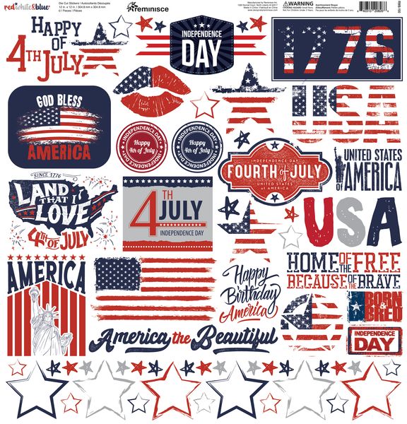Reminisce Red White and Blue 12x12 Sticker