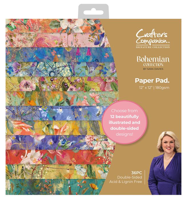 Crafter's Companion Sara Signature Bohemian Paper Pad 12"X12"