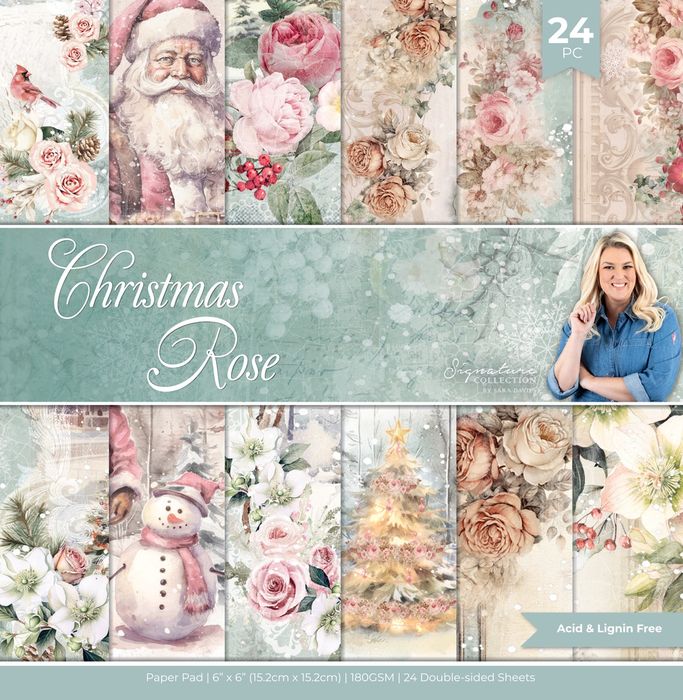 Sara Signature Paper Pad 6"X6"-Christmas Rose