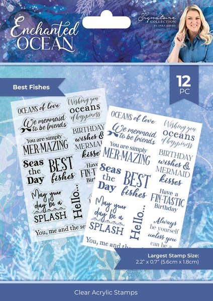 Crafter's Companion Sara Signature Enchanted Ocean: Best Fishes 6"X4" Clear Acrylic Stamps