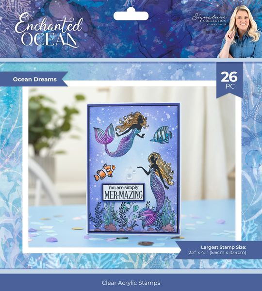 Crafter's Companion Sara Signature Enchanted Ocean: Ocean Dreams 8"X8" Clear Acrylic Stamps
