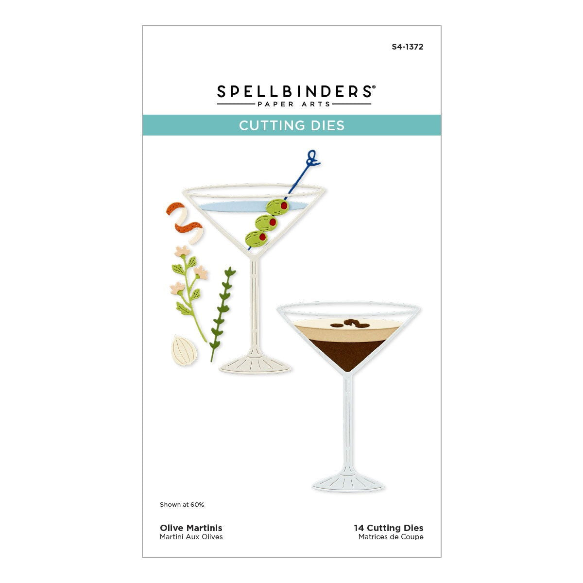 Spellbinders Etched Dies From Happy Hour-Olive Martinis