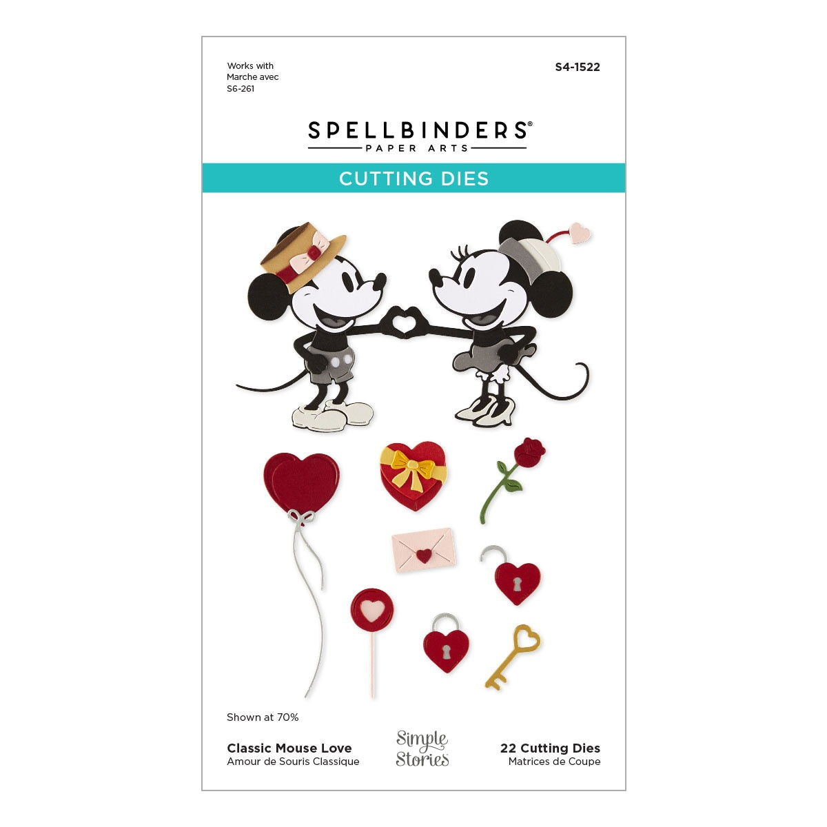 Spellbinders Etched Dies From Say Cheese Classic Mouse-Love