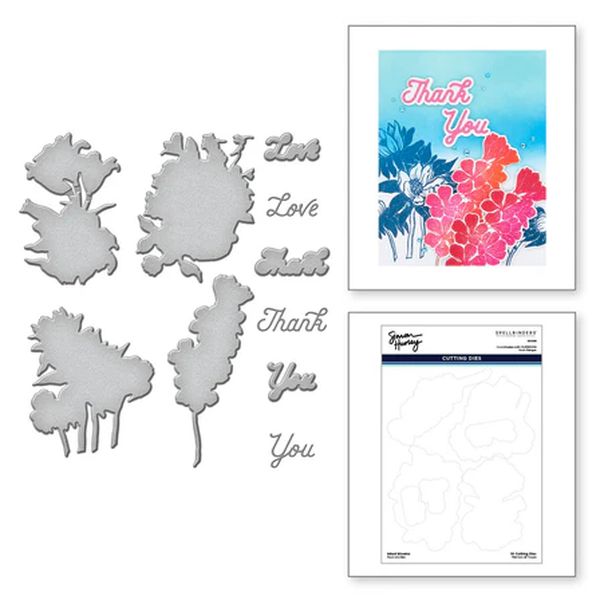 Spellbinders Inked Blooms Etched Dies by Simon Hurley for Coordinating Stamp Set