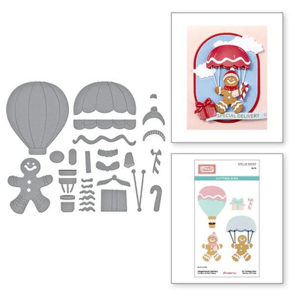 Spellbinders Gingerbread Delivery Etched Dies from the Candy Christmas Collection by Stamperia