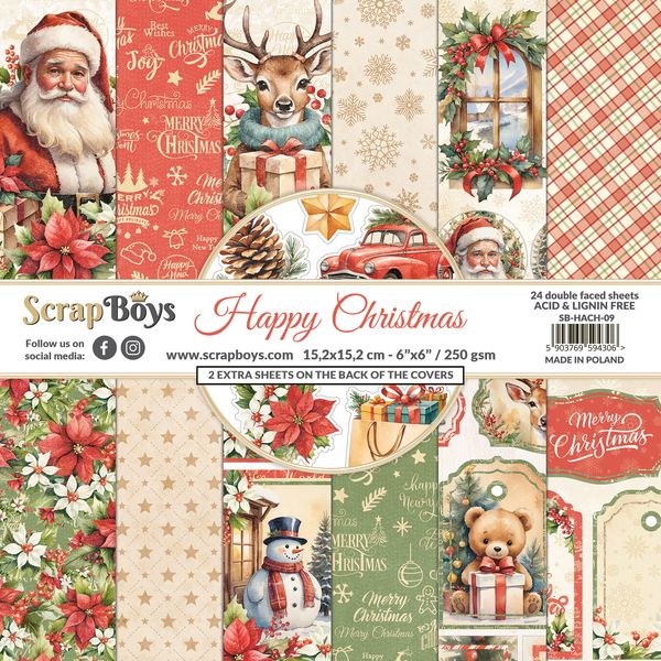 ScrapBoys Happy Christmas 6x6 Paper Pad