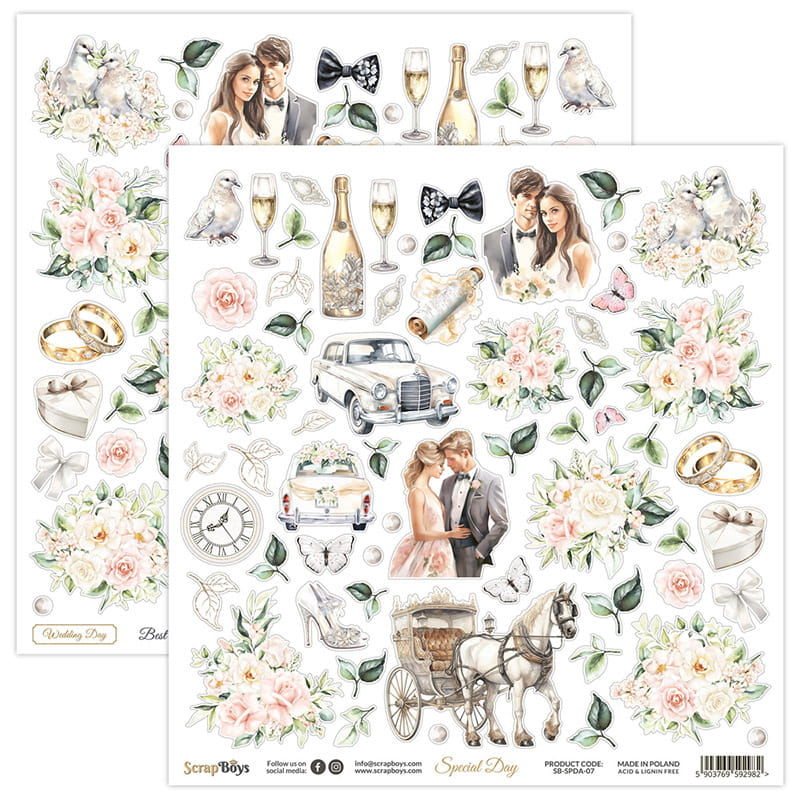 ScrapBoys 12"x12" Special Day 07 Elements Sheet