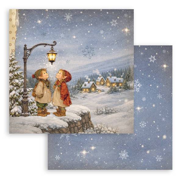 Stamperia Silent Night: Street Lamp DS Paper (1 Sheet)