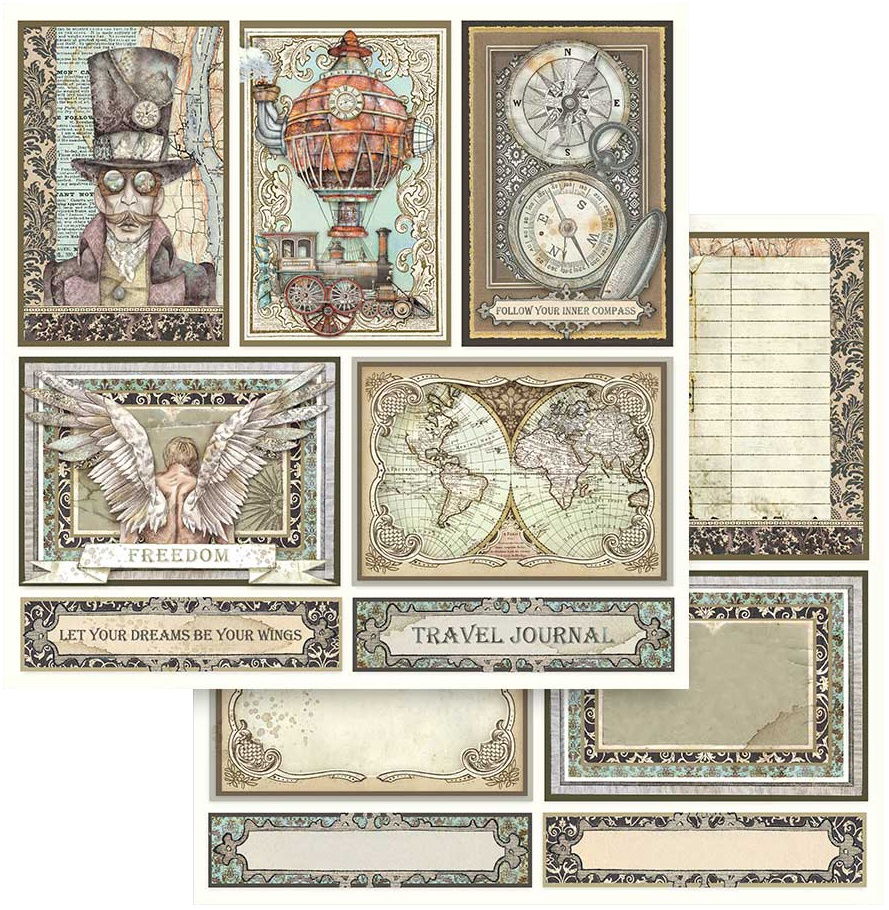 Stamperia Sir Vagabond Cards 12"X12" Double-Sided Cardstock - Single Sheet