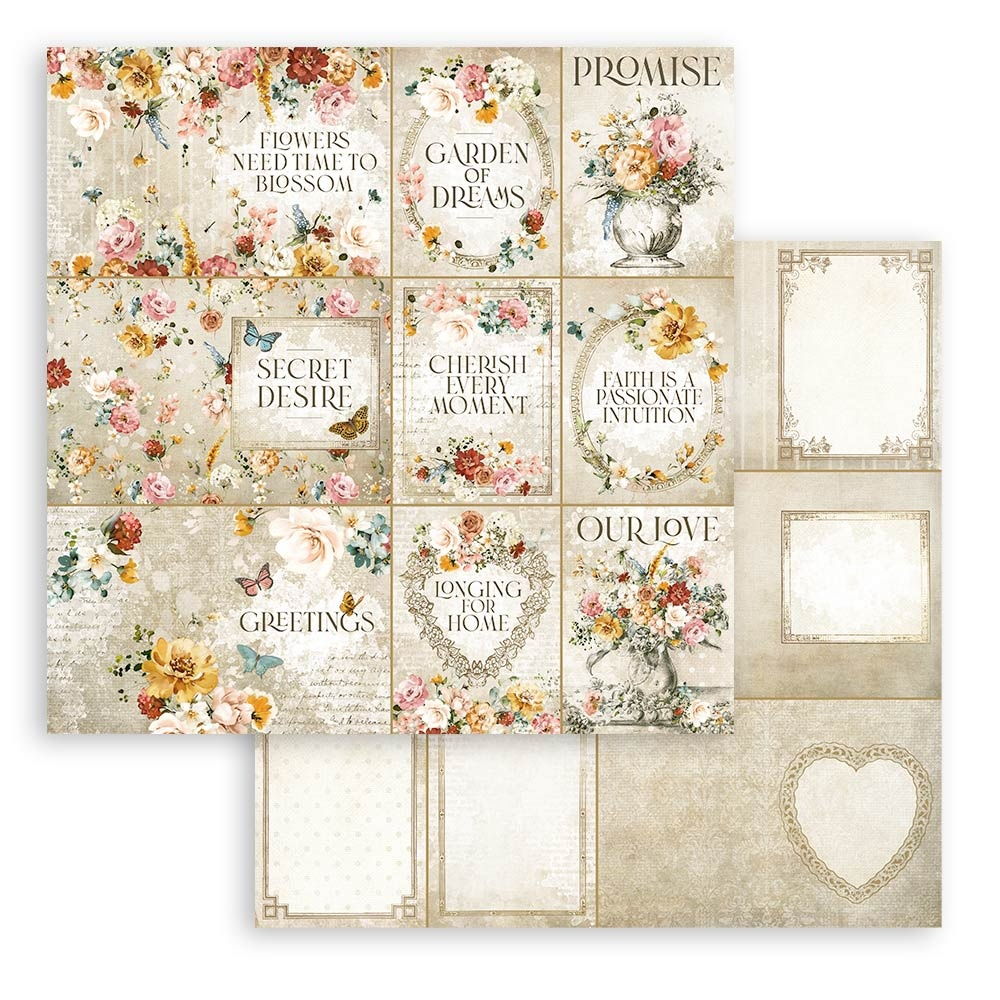 Stamperia Garden Of Promises Cards 12"X12" Double-Sided Cardstock - Single Sheet