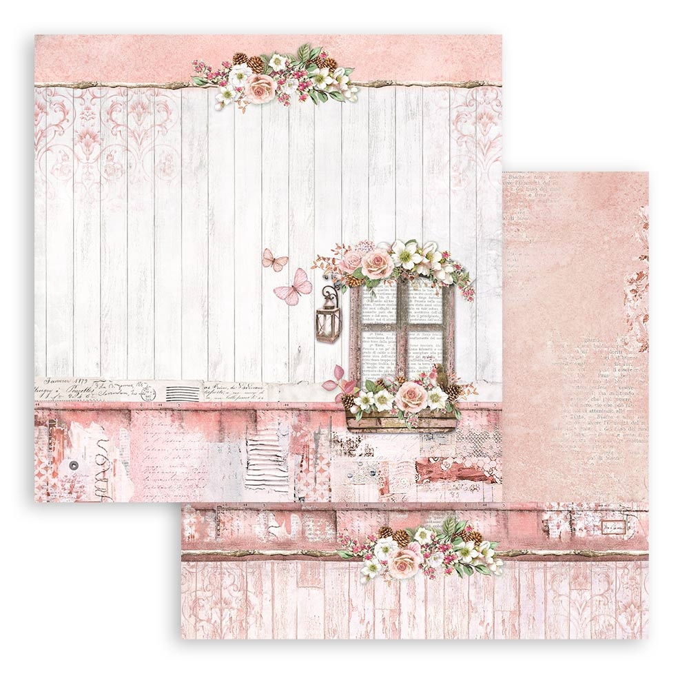 Stamperia Double-Sided Cardstock 12"X12" - Single Sheet-Roseland Window