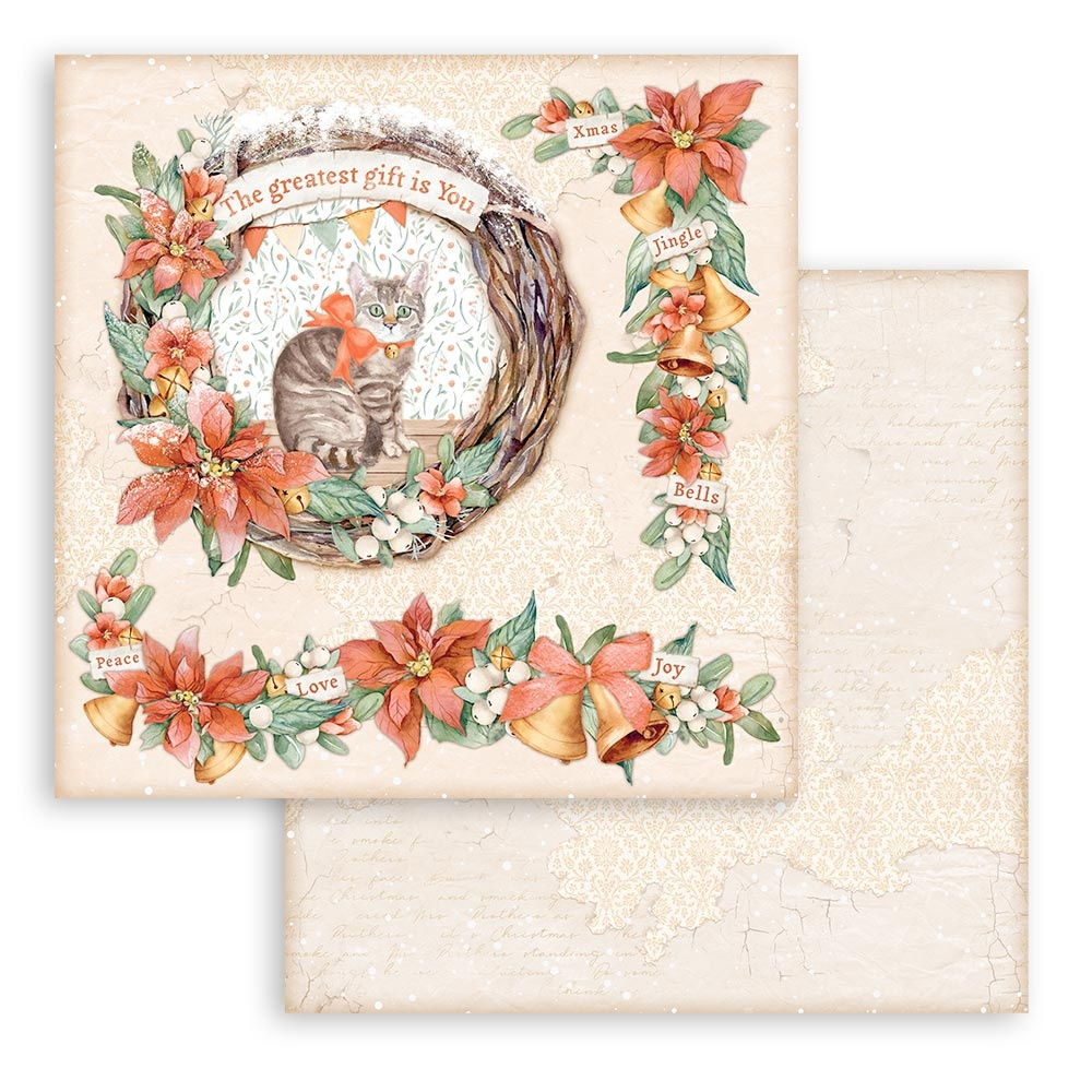 Stamperia All Around Christmas Garland 12"X12" Double-Sided Cardstock - Single Sheet