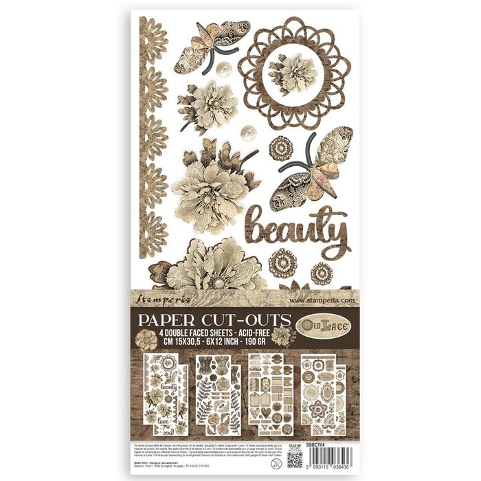 Stamperia Old Lace Double-Sided Paper Cut-Outs 4/Pkg
