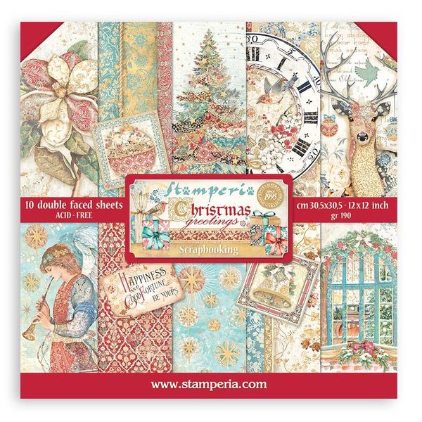 DISC - Stamperia Christmas Greetings 12x12 Pad