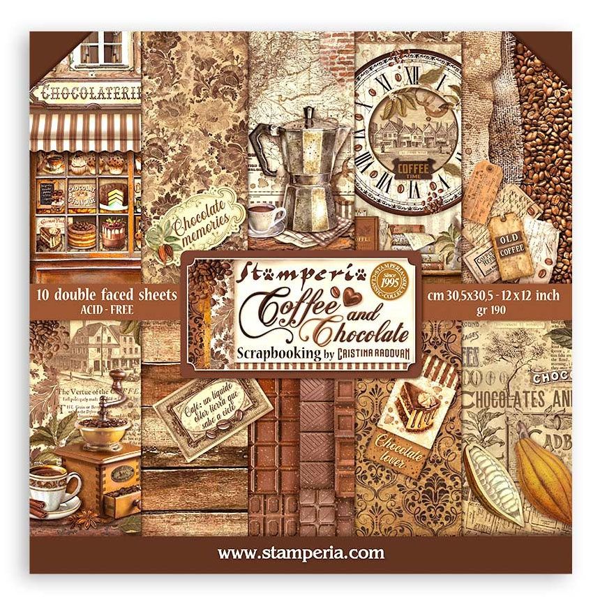Stamperia Coffee and Chocolate 12x12 Paper Pack