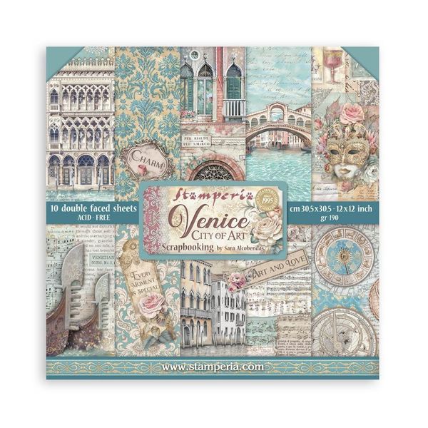 Stamperia Venice City of Art 12"x12" Double-sided Paper Pack, 10 sheets/pkg.