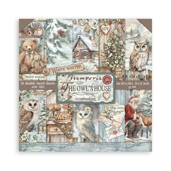 Stamperia The Owl's House 12"x12" Double-Sided Scrapbooking Pad, 10 sheets/pkg.
