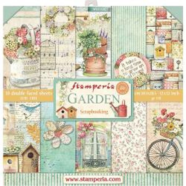 Stamperia Garden 12"X12" Double-Sided Paper Pad, 10 sheets/pkg.