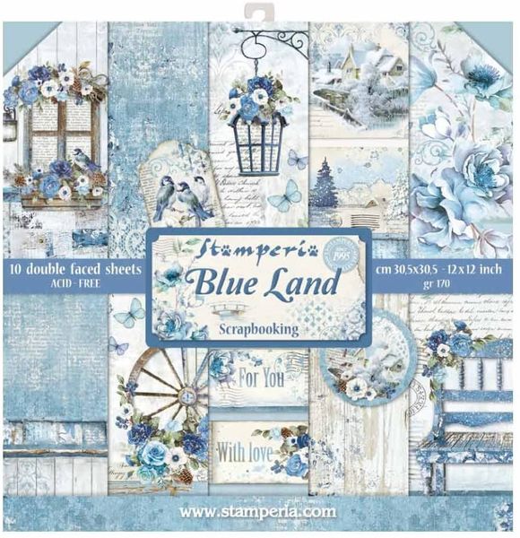 Stamperia Blue Land 12x12 Paper Pack (10 sheet)