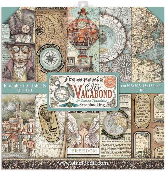 DISC - Stamperia Sir Vagabond 12x12 Paper Pack