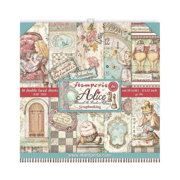 DISC - Stamperia Alice Through the Looking Glass 12x12 Paper Pack