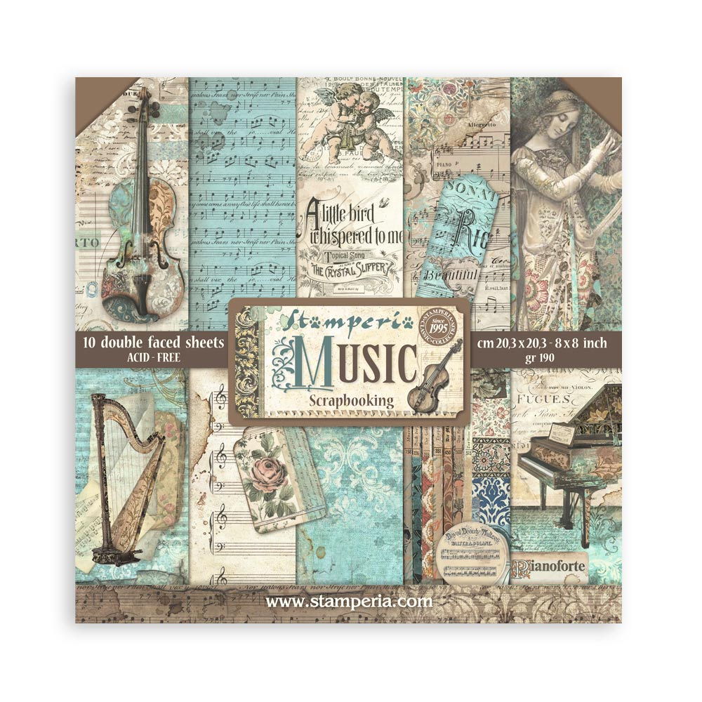Stamperia Music 8x8 Papers