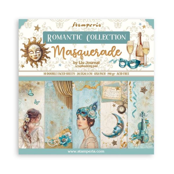 Stamperia Masquerade 8"X8" Paper Pad