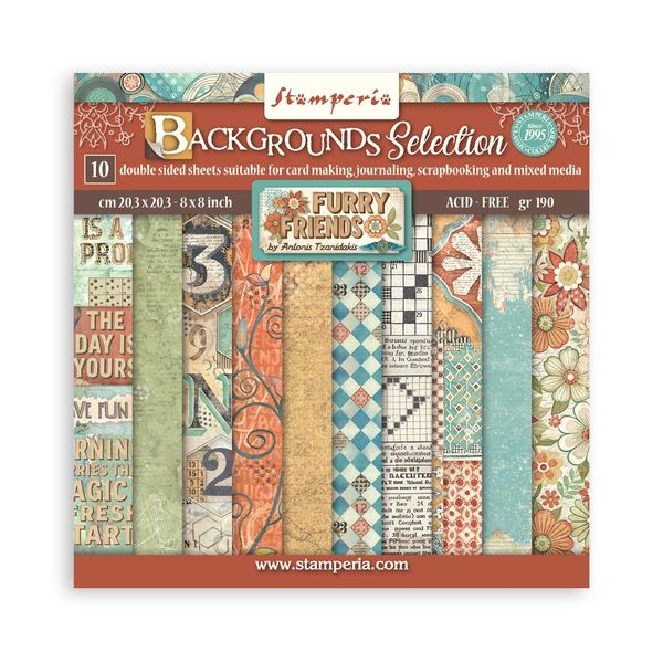 Stamperia Furry Friends 8x8 Double-sided Paper Pad