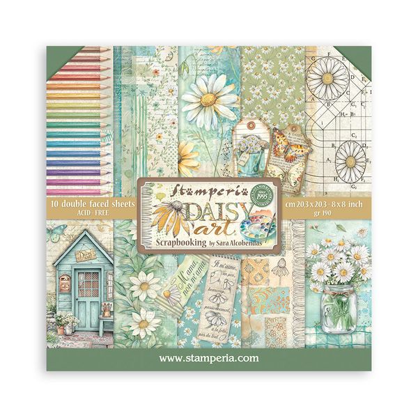 Stamperia Daisy Art 8x8 Double-sided Paper Pad